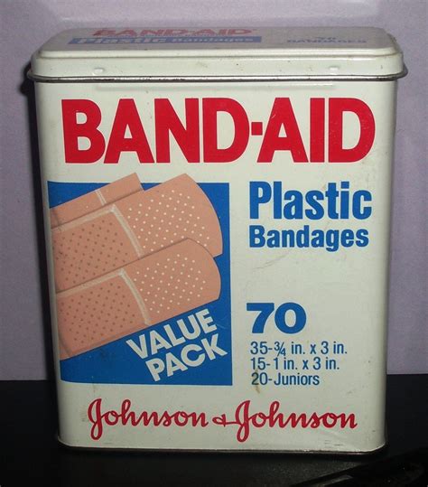 old tin band aid box